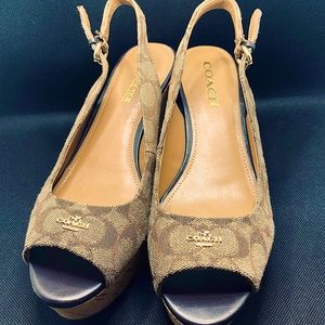 Coach signature wedges size 9 great condition minimal wear on soles